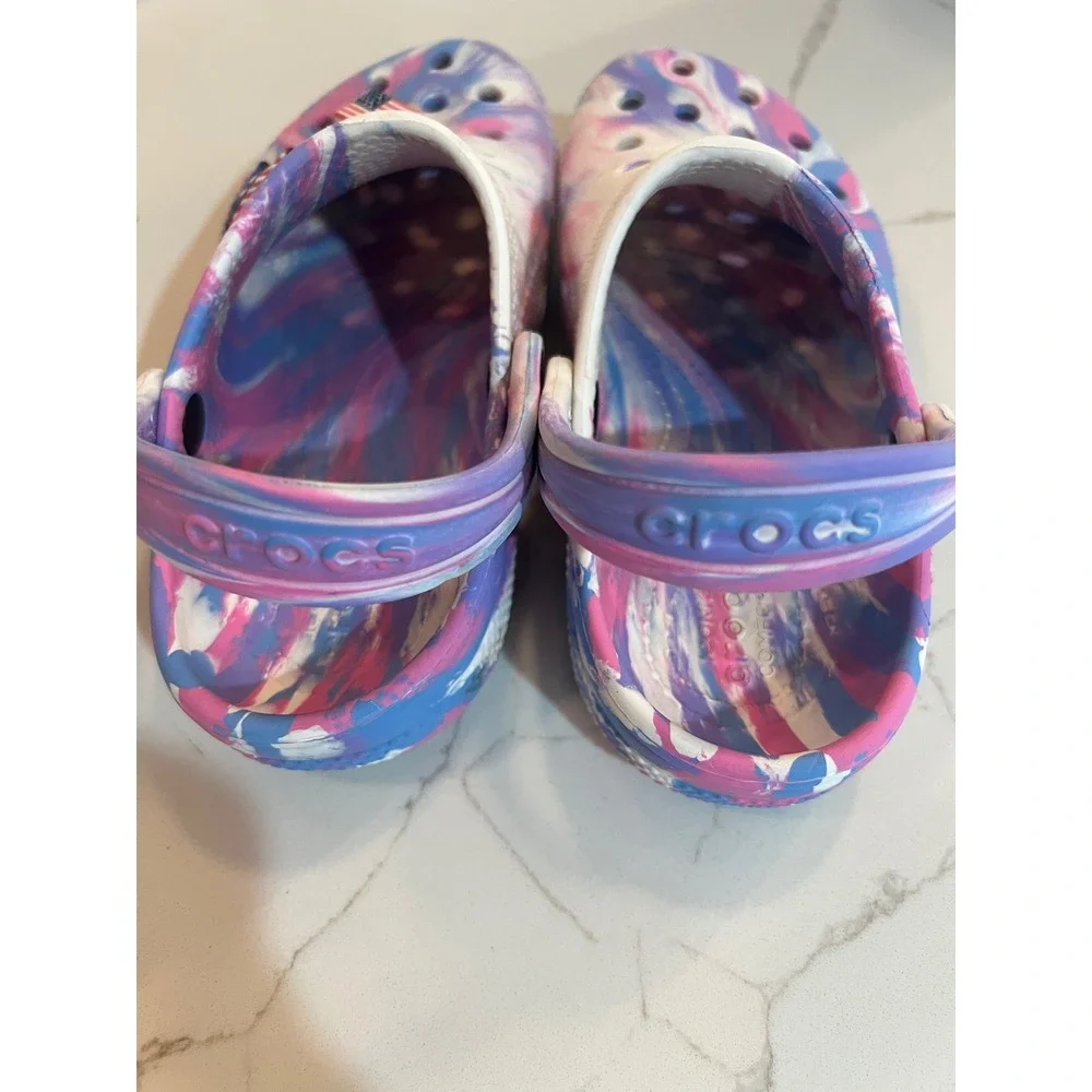 Crocs Kids Classic Marbled Clogs Blue Pink Purple Swirl Slip On Shoes Size C12